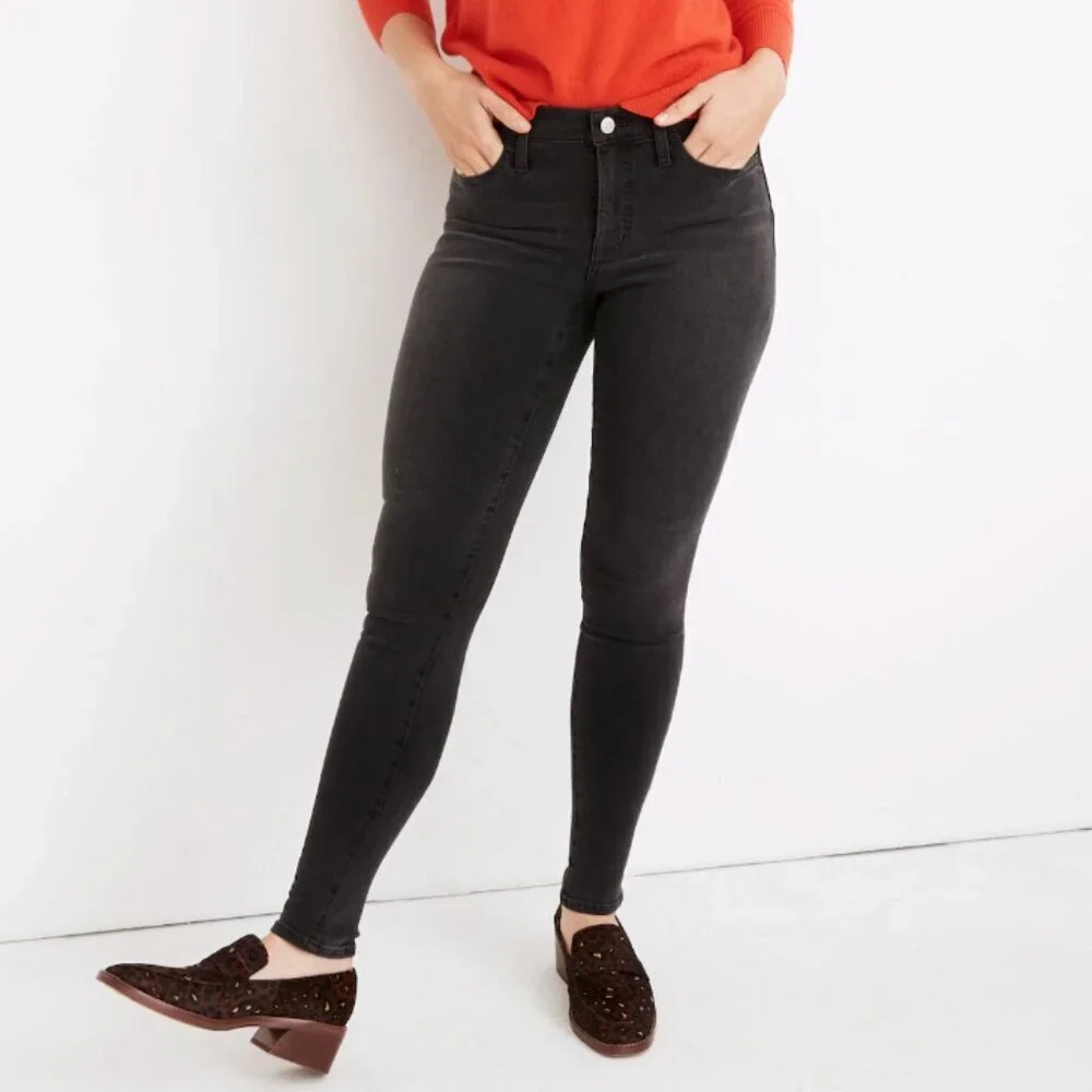 Madewell NWT Tall Curvy High-Rise Skinny Jeans in Starkey Black Wash, size 23T